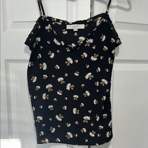 LOFT Black Floral Women's Top